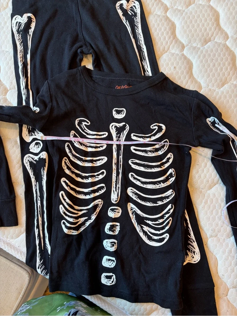 Cat & Jack Black Skeleton Costume Pajama Set